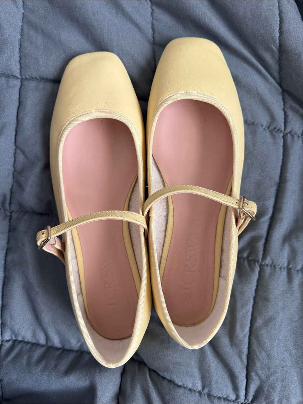 Jcrew butter yellow ballet Mary Jane flats